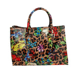 Top Handle Light Brown Leopard 3 Pcs Handbag Set