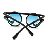 Sunglasses Black Round Futuristic Double Frame