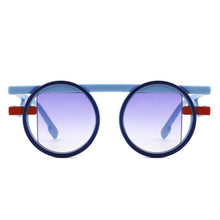 Load image into Gallery viewer, Sunglasses Blue Round Futuristic Double Frame
