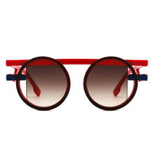 Load image into Gallery viewer, Sunglasses Red Round Futuristic Double Frame
