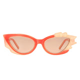 Sunglasses Orange Flame Irregular Cat Eye Women