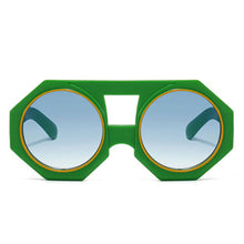 Load image into Gallery viewer, Sunglasses Green Geometric Chunky Round for Women
