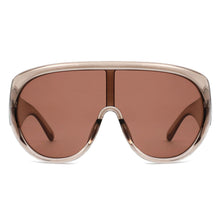 Load image into Gallery viewer, Sunglasses Gray Retro Rounded Visor Women
