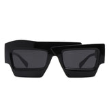 Sunglasses Black Flat Top Irregular Square Women