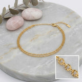 18k Gold Steel Double Layer Chain Anklet