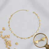 18k Gold Steel Heart Chain Anklet for Women