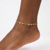 18k Gold Steel Mariner Chain Anklet for Women