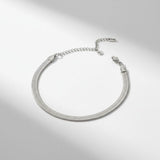 Mens 5.5mm Stainless Steel Herringbone Chain Bracelet