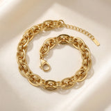 8mm Gold 18K Steel Handmade Chain Bracelet