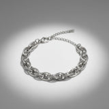 8mm Silver Stainless Steel Handmade Chain Bracelet