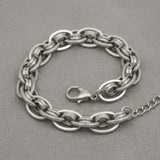 8mm Silver Stainless Steel Handmade Chain Bracelet