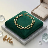 18K Gold Stainless Bracelet with Handmade Links