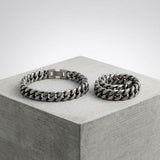 Men's 4DC 12mm Antique Stainless Steel Bracelet