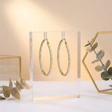 18K Gold Stainless Hoops Inside Out Rhinestones