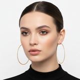 Hoop 18K Gold Steel Inside Out Rhinestone Earrings