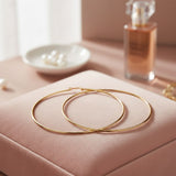 Hoop 18k Gold Steel Classic 90mm Thin Earrings