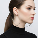 Stainless Steel Classic 90mm Thin Hoop Earrings