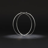 Stainless Steel Classic 90mm Thin Hoop Earrings