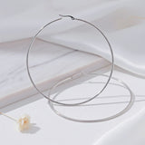 Stainless Steel Classic 90mm Thin Hoop Earrings
