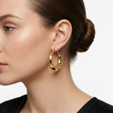 Hoop 18K Gold Stainless Diamond Cut Earrings