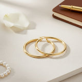 Hoop 18k Gold Steel Hollow 70mm Thick Earrings