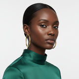 Hoop 18k Gold Steel Hollow 70mm Thick Earrings