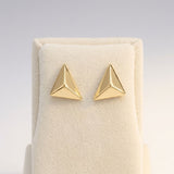Stud 18K Gold Stainless Pyramid Triangle Earrings