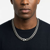 Men's 24in 4DC 12mm Antique Stainless Steel Chain