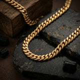 Unisex 20in 6DC 8mm Gold Stainless Steel Chain
