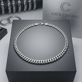 Unisex 20in 6DC 8mm Silver Stainless Steel Chain