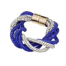 Cargar imagen en el visor de la galería, Sorority Vibrant Blue Clear Twisted Tube Bracelet
