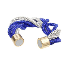 Cargar imagen en el visor de la galería, Sorority Vibrant Blue Clear Twisted Tube Bracelet
