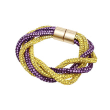 Cargar imagen en el visor de la galería, Omega Psi Vibrant Purple Gold Twisted Tube Bracelet
