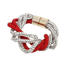 Cargar imagen en el visor de la galería, DST Vibrant Red Clear Twisted Tube Bracelet Women
