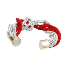 Cargar imagen en el visor de la galería, DST Vibrant Red Clear Twisted Tube Bracelet Women
