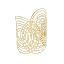 Load image into Gallery viewer, Cuff Gold Concentric Circle Sculpted Bracelet

