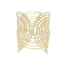 Load image into Gallery viewer, Cuff Gold Concentric Circle Sculpted Bracelet
