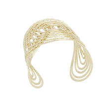Load image into Gallery viewer, Cuff Gold Concentric Circle Sculpted Bracelet
