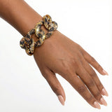 Chain Wild Child Leopard Stone Encrusted Bracelet