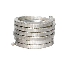 Load image into Gallery viewer, Bangle Silver Coiled Tubogas Style Spring Bracelet

