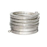 Bangle Silver Coiled Tubogas Style Spring Bracelet