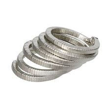 Load image into Gallery viewer, Bangle Silver Coiled Tubogas Style Spring Bracelet
