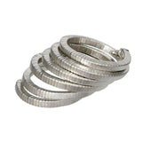 Bangle Silver Coiled Tubogas Style Spring Bracelet