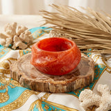 Bangle Vintage Orange Resin Wavy Chunky Bracelet