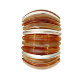 Bangle Marbled Rich Brown Stretch Wide Bracelet