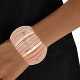 Bangle Marbled Light Pink Stretch Wide Bracelet