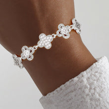Load image into Gallery viewer, Tennis Bracelet Silver Brass CZ Clover Link Chain
