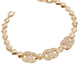 Tennis Bracelet Gold Brass CZ Link CC Chain