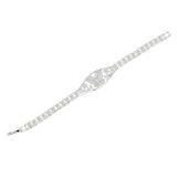 Tennis Bracelet Silver Brass CZ Butterfly Link
