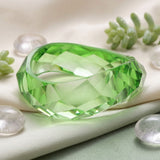 Bangle Transparent Green Prism Wave Facet Bracelet